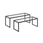 Tavolina mesi Redro, set dy copë, metail i zi, 100x40x45cm - Image 3