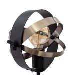 Llambë tavoline Fibi Ε27, ngjyrë natyrale-e zezë-ari 21x21x54cm - Image 4