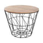 Tavolinë kafeje anësore Jacot  me ngjyrë lisi-të zezë D38x30,5cm