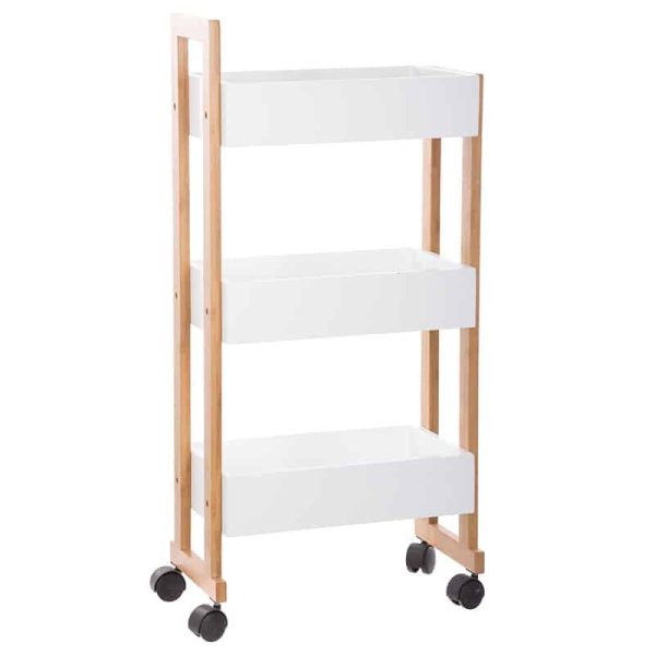 3-Shkallë trolley Jastin  bambu natyrore 38x20x80cm