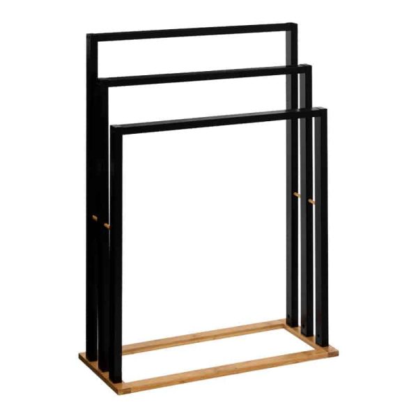 Varëse dyshemeje Pakoworld MDF-bambu e zezë-natyrore 55x24x82cm