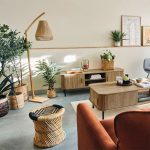 Llambë dyshemeje Sean, E27 60W, bambu bezhë 52x30x158cm - Image 3