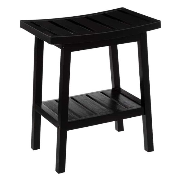 Stool Dael  bambu e zezë 40x25x46cm