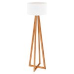 Llambë dyshemeje Flordel, E27, dru me ngjyrë natyrale D38.5x116cm