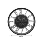 Orë muri Paul, MDF ngjyrë e zezë-metal natyral, D57x6cm - Image 3