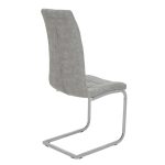 Tavolina e ngrënies e vendosur 5pcs Steve  me qelq-karrige gri antike pu D120x74,5cm - Image 6