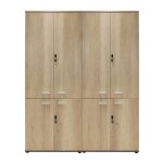 Garderobë Lotus, me 4 dyer, në ngjyrë lisi-gri të errët 160x40x200cm - Image 2