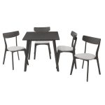 Set ngrënieje Benson - Toto  5pcs 80x80x75cm në pëlhurë gri - gri rustike - Image 2