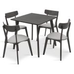 Set ngrënieje Benson - Toto  5pcs 80x80x75cm në pëlhurë gri - gri rustike