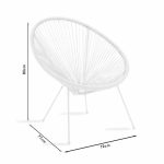 Komplet lounge 3 copë Acapulco  metal-pe e bardhë - Image 5