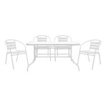 Komplet ngrënieje 5 copë Set Valor-Tade 5 copë metal i bardhë