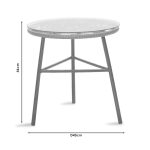 Gaus-Naoki Lounge B set me 3 metal i zi dhe bastun prej palme kacavjerrëse pe në nuancë gri 45.5x61x90cm - Image 5