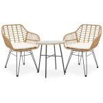 Komplet ngrënieje 3 copë Gaus-Naoki metal i zi-pe natyral.