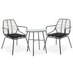 Komplet ngrënieje 3 copë Gaus-Naoki  metal i zi pe gri