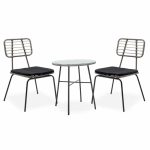 Komplet ngrënieje Gaus-Naoki 3 copë  metal i zi pe gri.