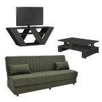 Set studentor New Living 9, mobilje për dhomë të ndenjës, set prej 3 copë.