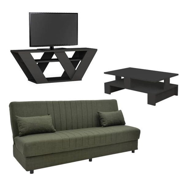 Set studentor New Living 9, mobilje për dhomë të ndenjës, set prej 3 copë.