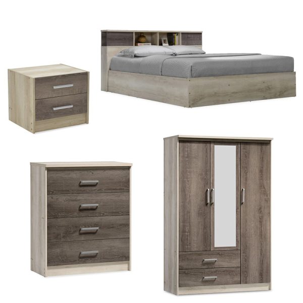 Set mobiljesh DreamCatcher 5, për dhomë gjumi, me 4 copë.