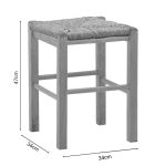 Karrige shanku me tapiceri Oligor-Charchie, dru masiv ahu në ngjyrë arre 35x35x78cm - Image 5