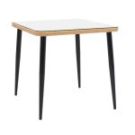 Komplet tavoline ngrënieje Naoki F me 3 xhama bastun prej palme kacavjerrëse natyrale-metal i zi-xham 80x80x78cm - Image 2