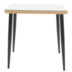 Komplet tavoline ngrënieje Naoki F me 3 xhama bastun prej palme kacavjerrëse natyrale-metal i zi-xham 80x80x78cm - Image 3
