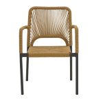 Tavolina e ngrënies Nortune-Thorio komplet prej 5  antracit alumini dhe kompensatë në nuancë natyrale 160x90x75cm - Image 5