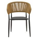 Tavolinë ngrënie Raven - komplet Thorio prej 7 antracit alumini dhe kompensatë në nuancë natyrale 160x90x75cm - Image 5