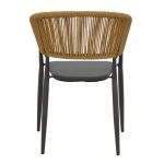 Tavolinë ngrënie Raven - komplet Thorio prej 7 antracit alumini dhe kompensatë në nuancë natyrale 160x90x75cm - Image 6