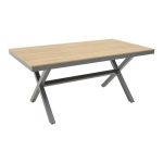 Tavolina e ngrënies Raven - komplet Thorio prej 5  antracit alumini dhe kompensatë në nuancë natyrale 160x90x75cm - Image 7