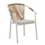 Tavoline ngrenie Kliton - set Convince prej 3 alumini  ne nuance te bardhe 80x80x74cm - Image 2