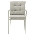 Tavolinë ngrënie Kliton - Moritz komplet 3  alumini në nuancë të bardhë dhe gri 80x80x74cm - Image 4