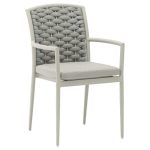 Tavoline ngrenie Kliton - Moritz set me 5  alumini ne nuance te bardhe dhe gri 80x80x74cm - Image 3