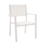 Tavoline ngrenie Kliton - Set Moly prej 5 alumini ne nuance te bardhe 80x80x74cm - Image 2