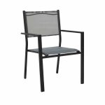 Tavoline ngrenie Moly - Kliton komplet 5  anthracite dhe alumini-tekstilen i zi ne nuance anthracite 80x80x74cm - Image 2