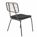 Tavoline ngrenie Naoki-Kliton Komplet 5 metal i zi dhe alumini antracit 150x80x74cm - Image 4