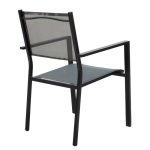 Tavoline ngrenie Moly-Kliton Komplet 7  alumini dhe tekstili antracit 150x80x74cm - Image 3