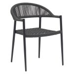 Tavolina e ngrënies Thorio- Freiburg komplet prej 5  antracit alumini dhe kompensatë në nuancë natyrale 160x90x75cm - Image 2