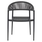 Tavolina e ngrënies Thorio- Freiburg komplet prej 5  antracit alumini dhe kompensatë në nuancë natyrale 160x90x75cm - Image 5