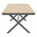 Tavolinë ngrënie Thorio- Freiburg komplet prej 7 antracit alumini dhe kompensatë në nuancë natyrale 160x90x75cm - Image 7