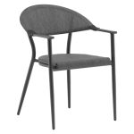 Tavoline ngrenie Kliton-Pino set prej 5 alumini ne nuance antracit dhe te zeze 80x80x74cm - Image 2
