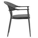 Tavoline ngrenie Kliton-Pino set prej 5 alumini ne nuance antracit dhe te zeze 80x80x74cm - Image 4