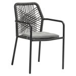 Tavoline ngrenie Kherson-Kliton Set me 5  alumini dhe litar ne nuance anthracite 150x80x74cm - Image 2