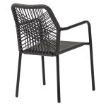 Tavoline ngrenie Kherson-Kliton Set me 7  alumini dhe litar ne nuance anthracite 150x80x74cm - Image 3