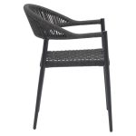 Tavoline ngrenie Freiburg-Kliton Set me 5  alumini dhe litar ne nuance anthracite 150x80x74cm - Image 4