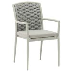 Komplet tavoline ngrenie Kliton-Moritz prej 5 alumini ne nuance te bardhe dhe gri 150x80x74cm - Image 3