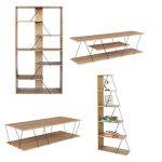 Set studentor Tars, për dhomë të ndenjës, me 4 copë, ngjyrë lisi-zi. - Image 2