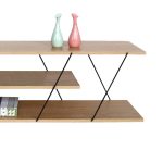 Set studentor Tars, për dhomë të ndenjës, me 4 copë, ngjyrë lisi-zi. - Image 7