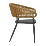 Tavolina e ngrënies Nares-Raven komplet prej 5  antracit alumini dhe kompensatë në nuancë natyrale 180x90x72.5cm - Image 7