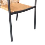 Tavolina e ngrënies Nares-Lush komplet alumini antracit 5  dhe kompensatë në nuancë natyrale 180x90x72.5cm - Image 7