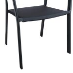 Tavolina e ngrënies Nares-Glisten komplet 7 antracit alumini dhe kompensatë në nuancë natyrale 180x90x72.5cm - Image 7